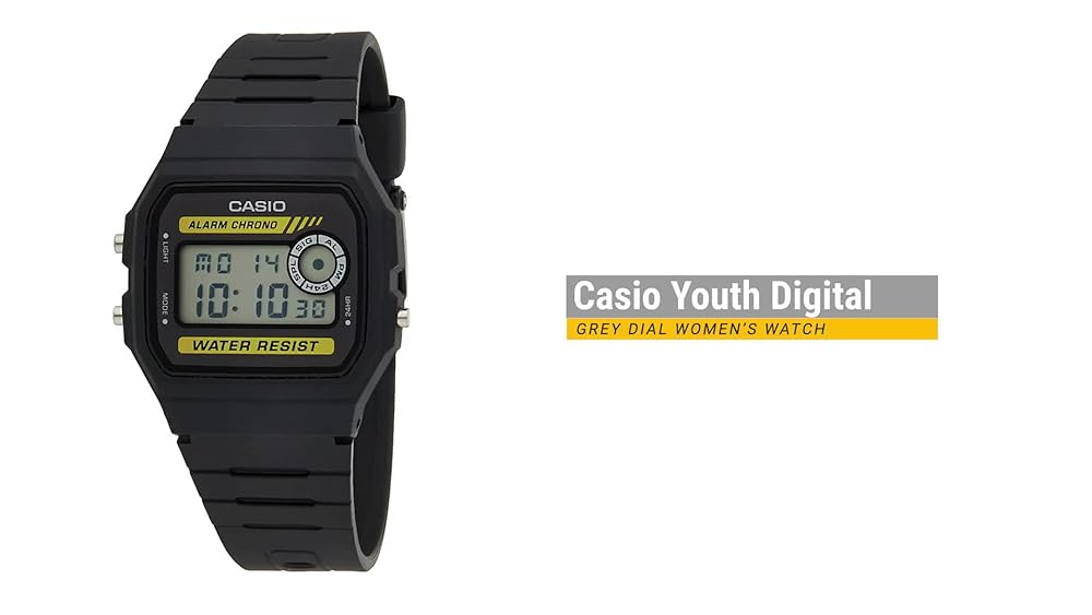 Casio F-94Wa-9Dg Unisex Digital Watch Grey Dial Black Strap - Image 3