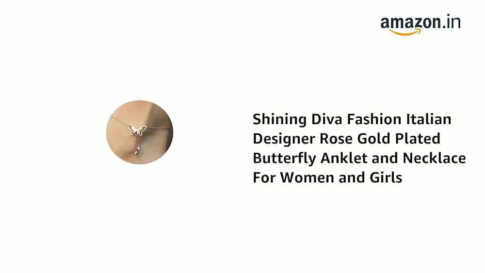 Shining Diva Rose Gold Plated Butterfly Anklet Necklace Women - Image 3