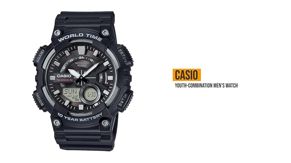 Casio Youth Ana-Digi Black Watch - Image 3