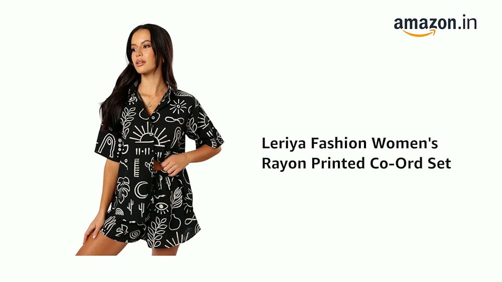 Leriya Fashion Women Rayon Printed Stylish Co-Ord Set Trendy Korean Summer Travel Outfit | Pajama Se - Authentic Leriya Fashion | UrbanThreads - Image 3