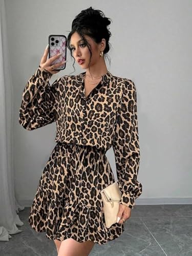 Leriya Fashion Women's Western Shirt Dress | Long Sleeve Printed Mini Dress with Elastic Waist | Cas - Authentic Leriya Clothing | UrbanThreads - Image 4