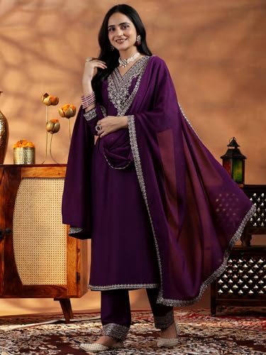 Burgundy Silk Blend Kurta Set | Festive Indian Suit - UrbanThreads.in - Image 5