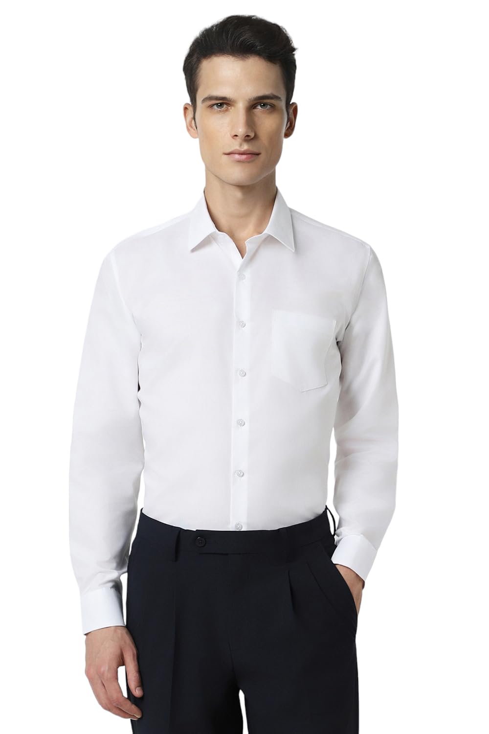 Van Heusen Solid Formal Shirt Men Full Sleeves Slim Fit
