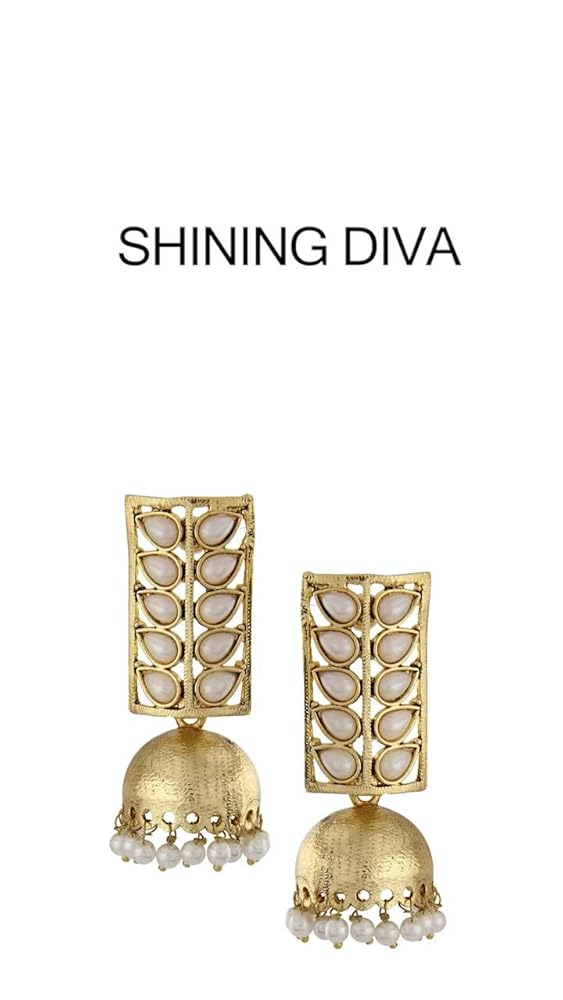 Shining Diva Traditional Pearl Jhumki Earrings for Women & Girls - Image 3