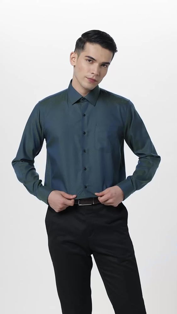 Van Heusen Men's Slim Fit Premium Ceremonial 100% Cotton Print Shirt - Authentic Van Clothing | UrbanThreads - Image 3