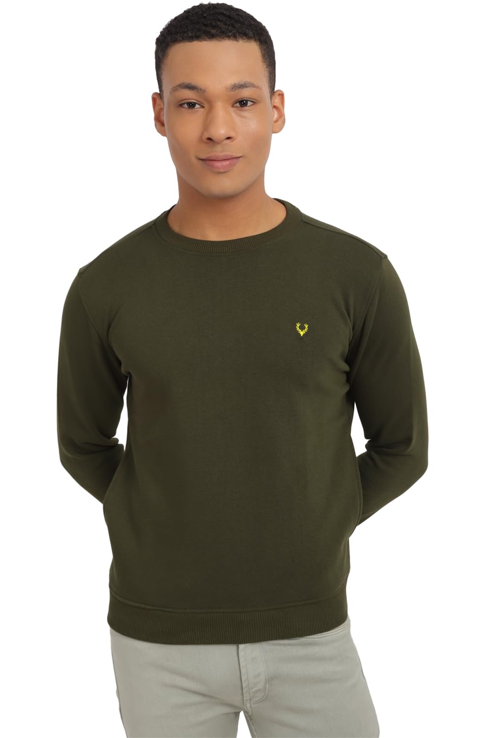 Allen Solly Men's Cotton Blend Casual Crew Neck Sweatshirt
