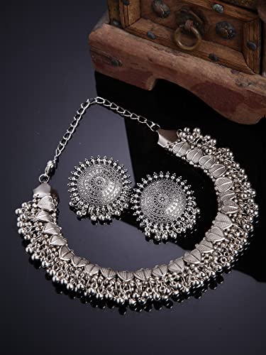 Shining Diva Oxidised Jewellery Set Traditional Necklace for Women - Image 4