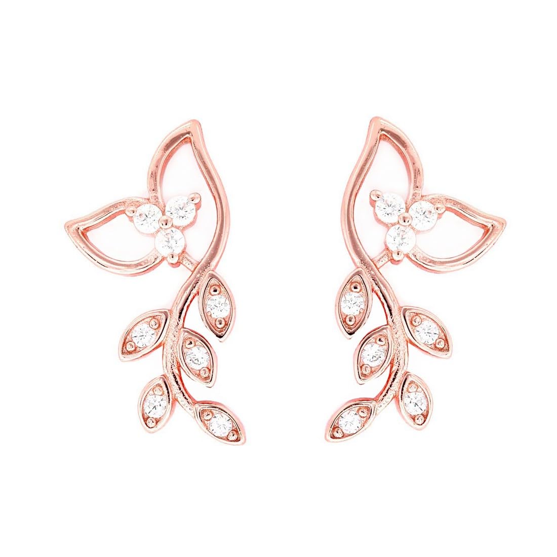 ZAVYA 925 Sterling Silver Rose Gold Plated Earrings for Women