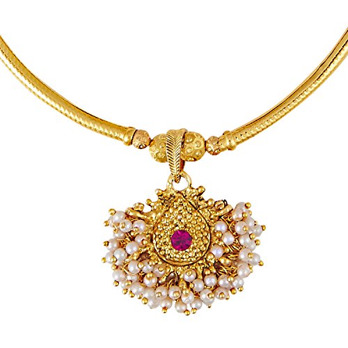 Shivansh Gold Plated Traditional Cluster Design Thushi Pipe Necklace Women - Image 2