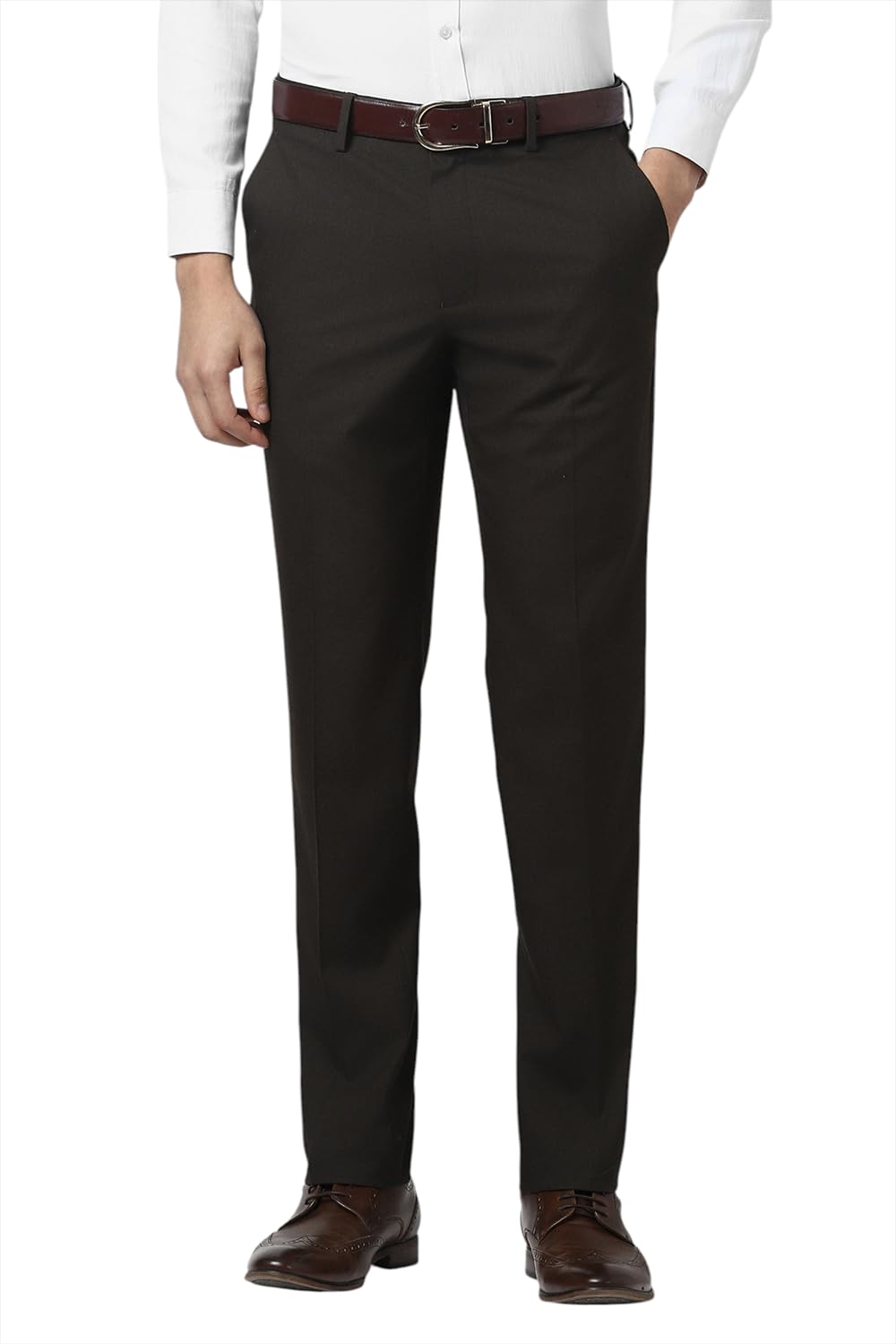 Van Heusen Men's Mid Rise Slim Fit Formal Trousers