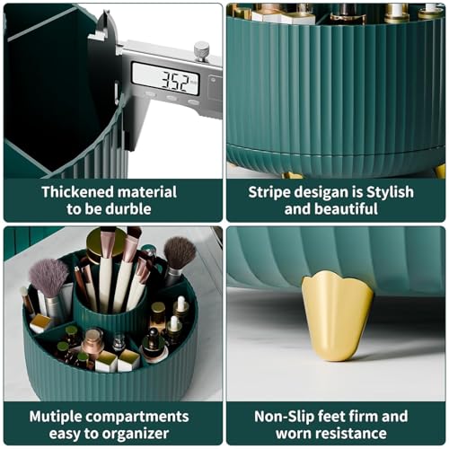 JIALTO 360° Rotating Green Makeup Brush Holder - Image 5