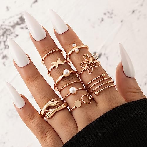 Shining Diva 9 Pcs Stylish Rings for Women and Girls - Image 4