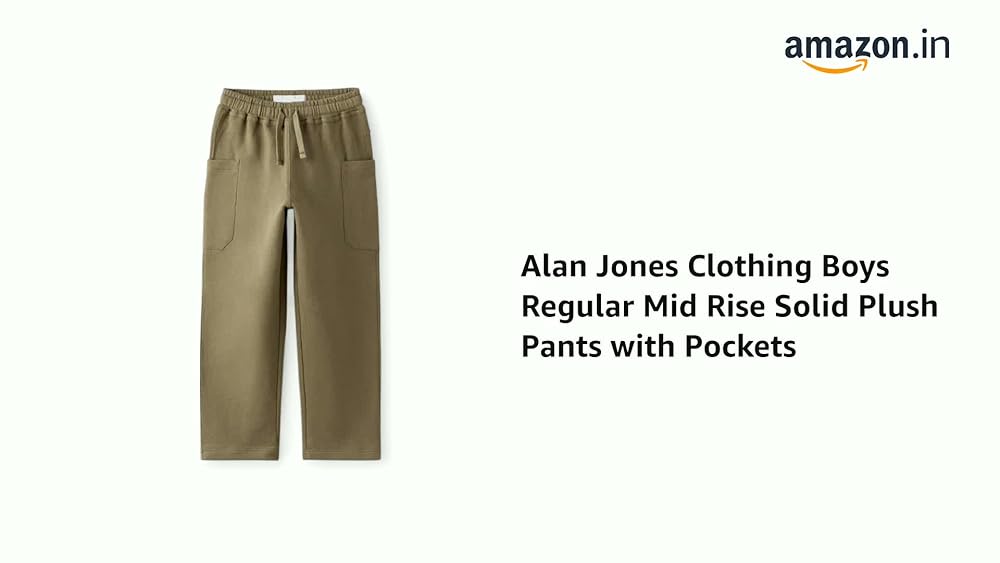 Alan Jones Boys Regular Mid Rise Solid Plush Pants - Image 3