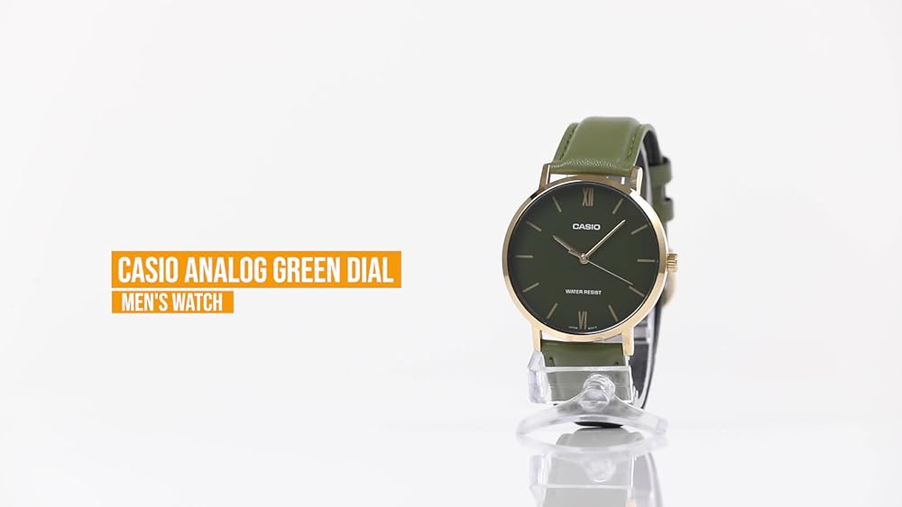 Casio Analogue Men's Watch Green Dial Green Strap - Image 3