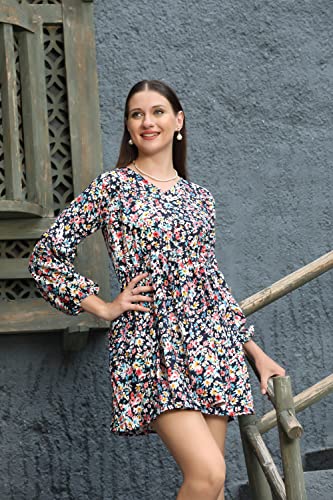 Leriya Fashion Women's Rayon Full Sleeve A-Line Knee-Length Western Dresses for Women or Girls - Authentic Leriya Clothing | UrbanThreads - Image 4