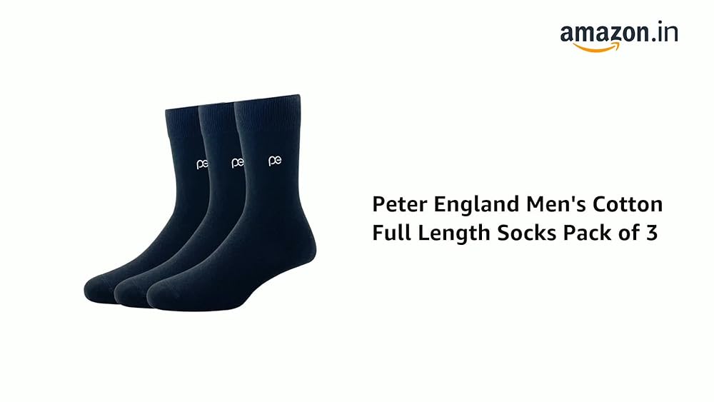 Peter England Men's Cotton Full Length Socks Pack of 3 - Image 3