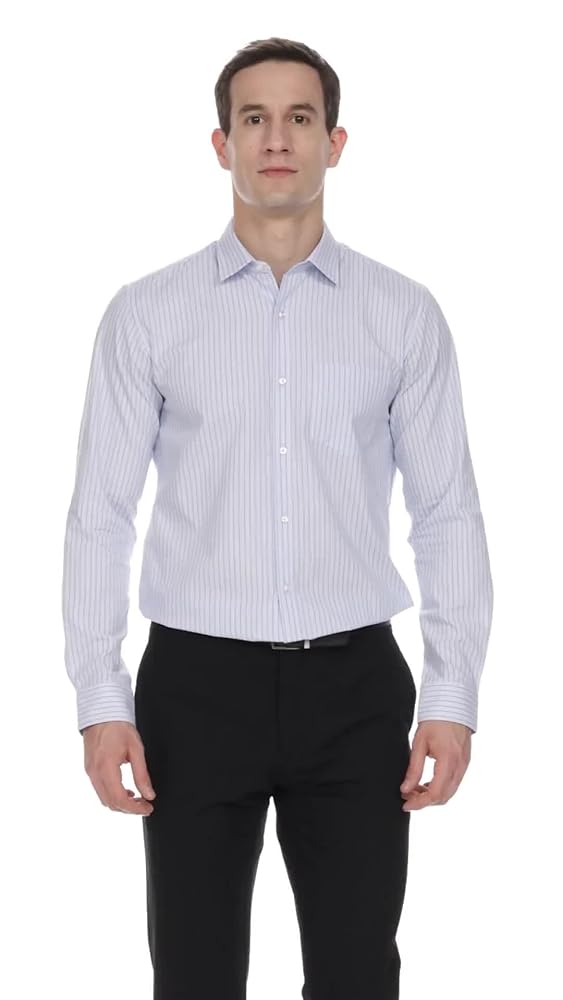Peter England Men's Striped Slim Fit Formal Shirt - Image 3