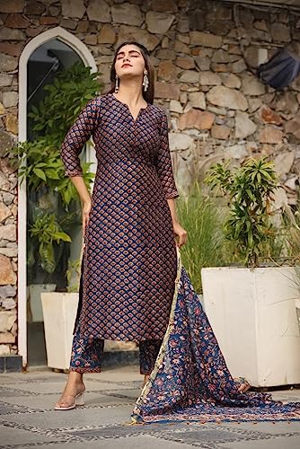 Leriya Fashion Kurta Sets for Woman | Dress for Women | Women Kurta Sets with Dupatta | Black Printe - Authentic Leriya Clothing | UrbanThreads - Image 4