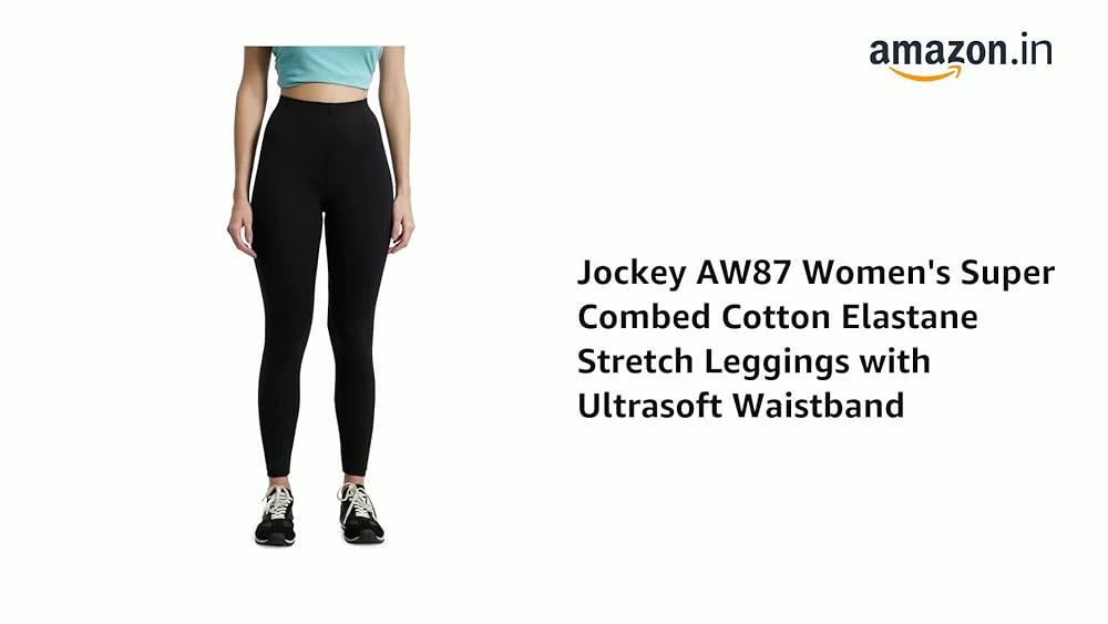 Jockey Women's High Rise Leggings Combed Cotton Elastane - Image 3