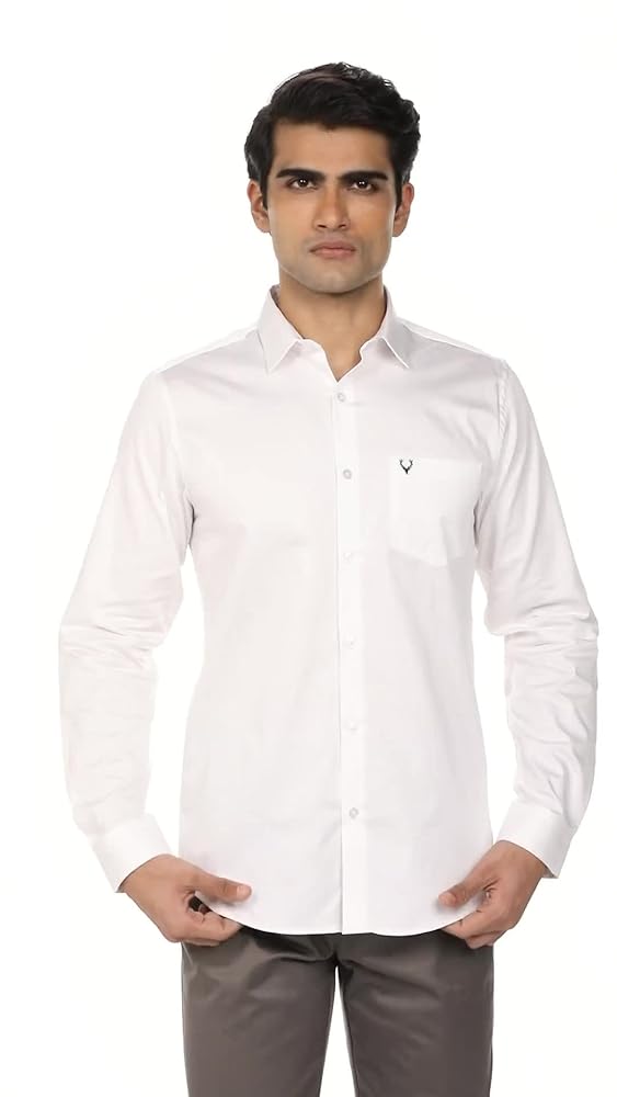 Allen Solly Men Cotton Solid Regular Fit Shirt - Image 3