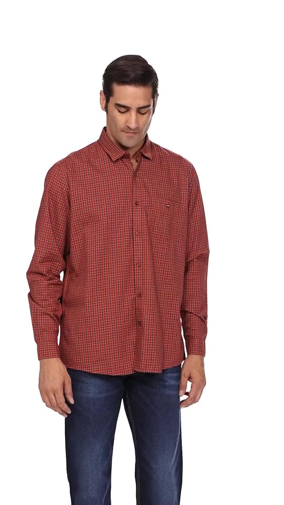 Louis Philippe Men's Slim Fit Checks Casual Shirt - Image 3