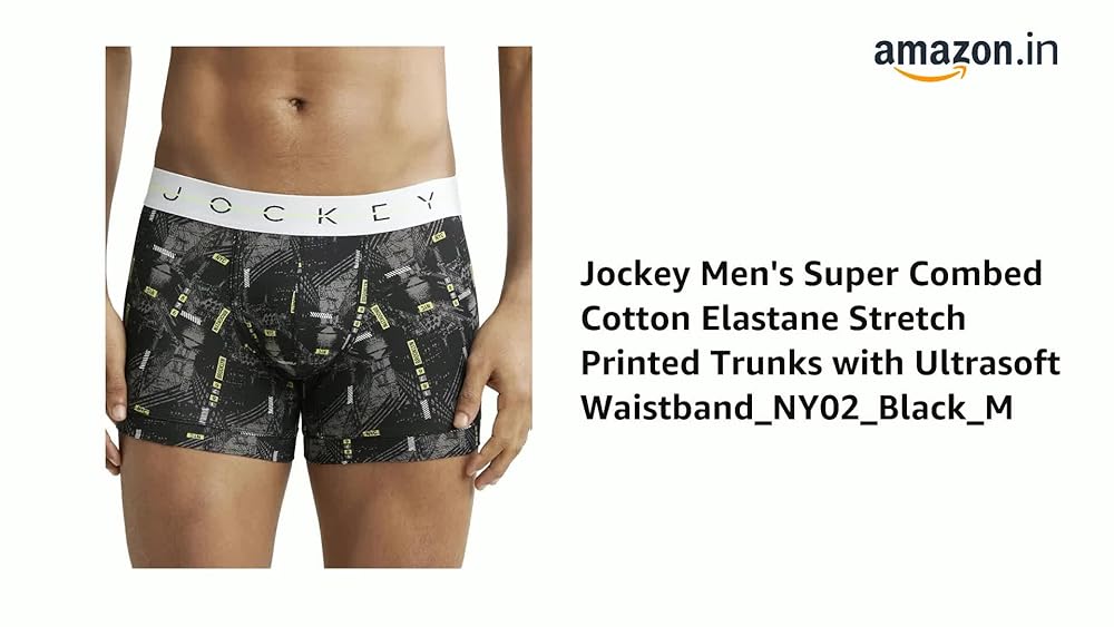 Jockey NY02 Men's Combed Cotton Elastane Stretch Trunk - Image 3