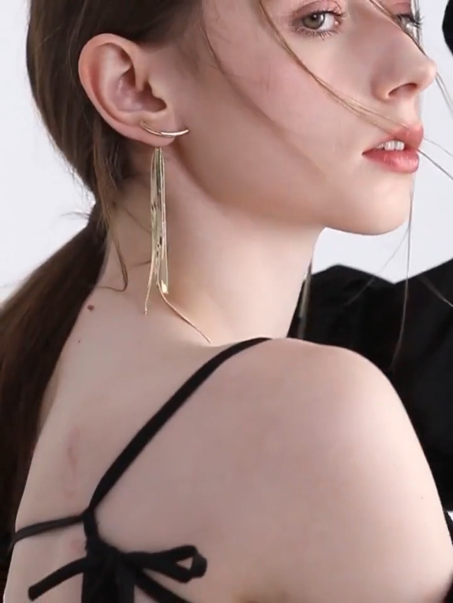 UrbanThreads Gold Tassel Earrings - Image 3