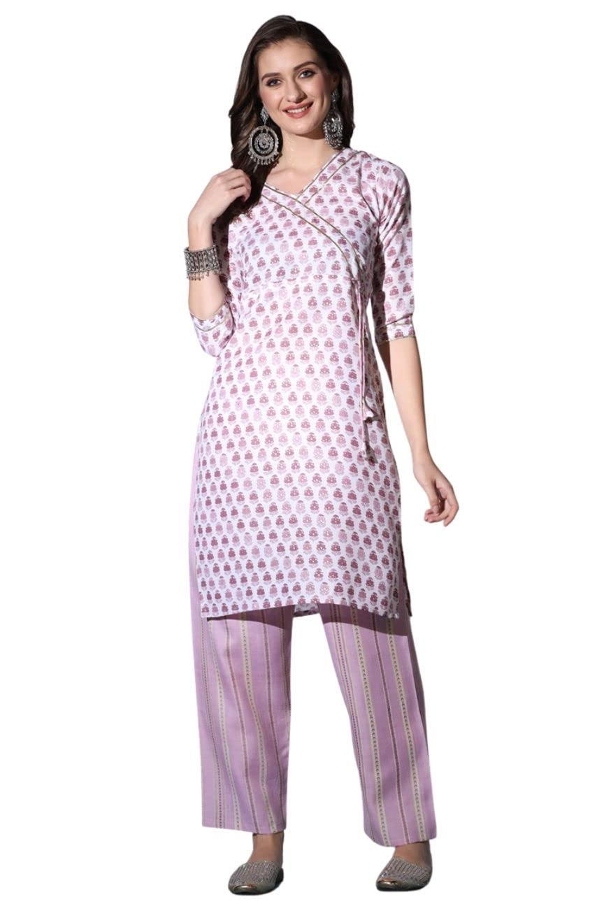 Leriya Fashion Kurti for Women | Cotton Blend Floral Foil Printed Ethnic Indian Kurtis for Women | A - Authentic Leriya Clothing | UrbanThreads