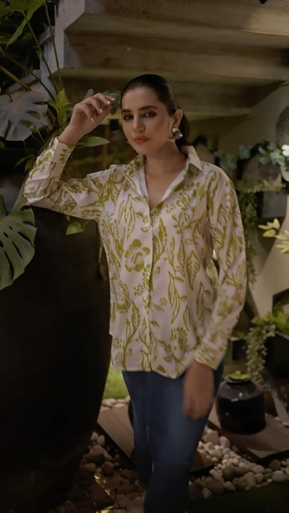 Leriya Fashion Women's Crepe Regular Fit Top Korean Style Long Sleeve Oversized Button Down | Workwe - Authentic Leriya Clothing | UrbanThreads - Image 4