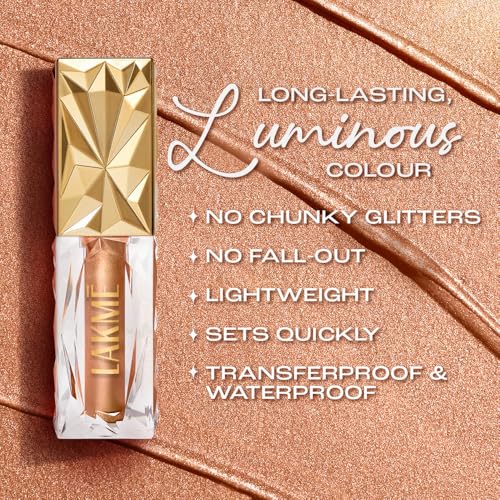 Lakme Be-jewel Satin Eye Tint Liquid Eyeshadow 01 Quartz 4.5ml - Image 4