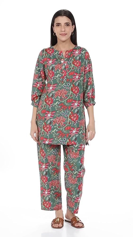 Leriya Fashion Anarkali Kurta-Set for Women – Viscose Rayon Printed Kurta & Straight Pant | Festive - Authentic Leriya Clothing | UrbanThreads - Image 3