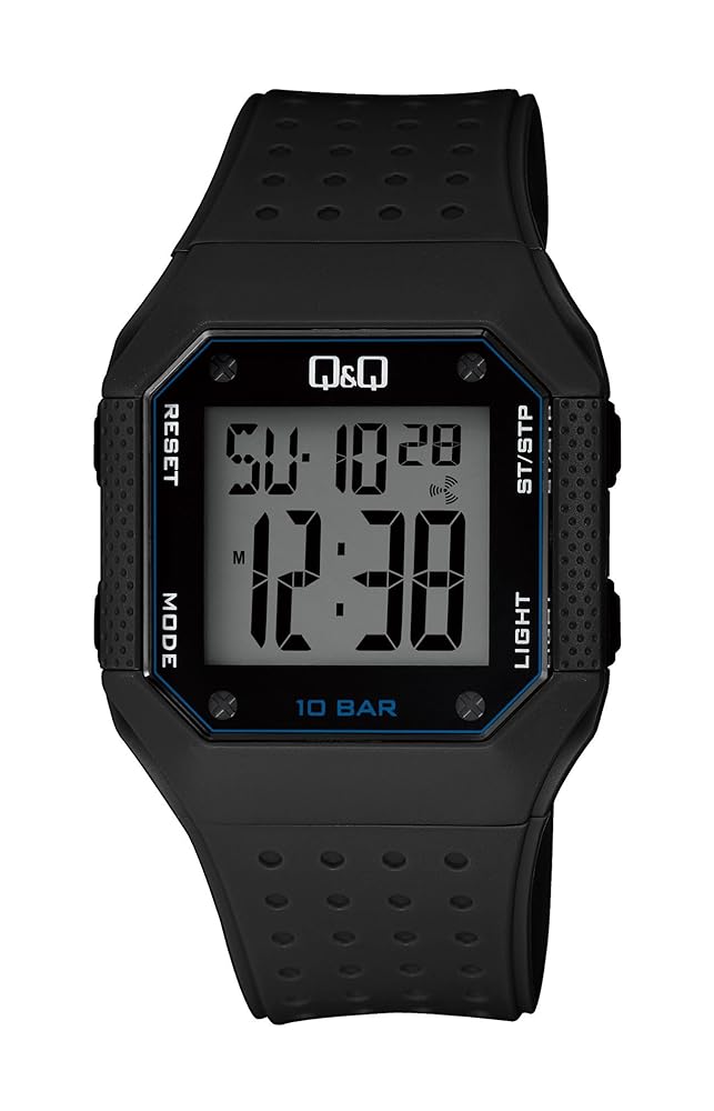 Q&Q Mens Black Sports Digital Watch 100 Meters WR - Image 5