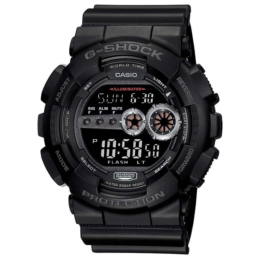 Casio G-Shock GD-100-1BDR Digital Black Dial Men's Watch