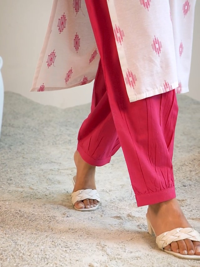 Libas Womens Woven Design Cotton Blend Straight Kurta With Salwar and Dupatta - Authentic Libas Clothing | UrbanThreads - Image 3