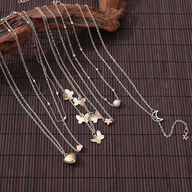 Shining Diva Necklace Set 6 Trendy Pendants for Women - Image 4
