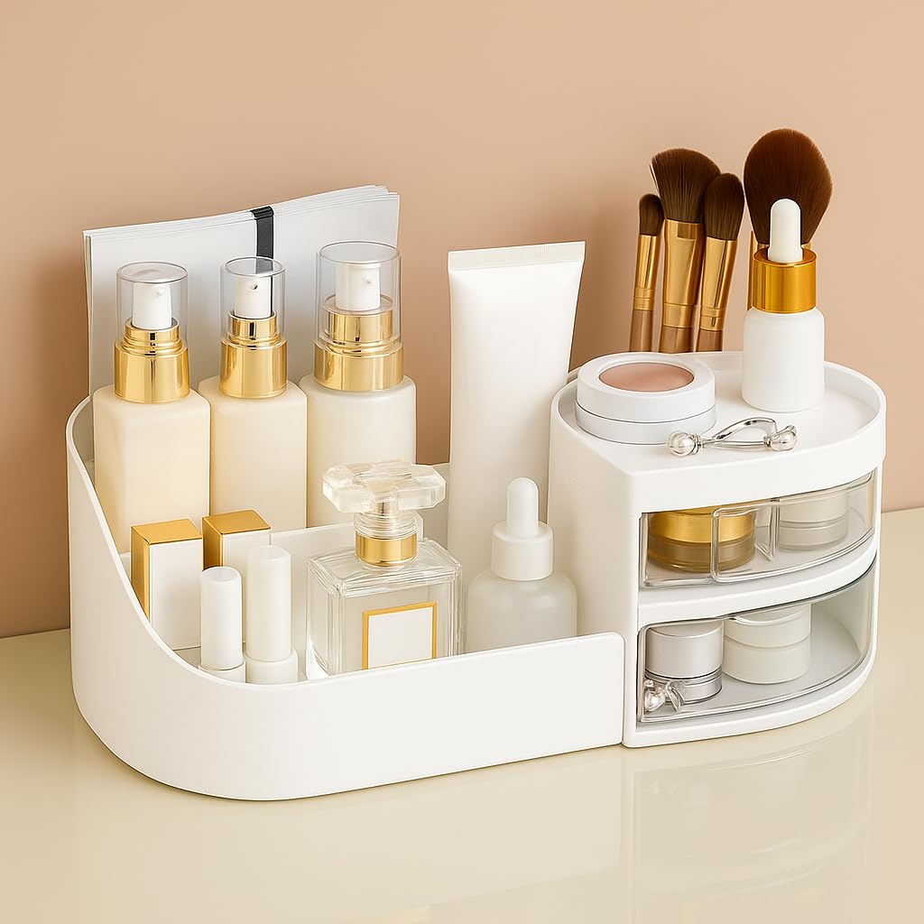 Boniry Makeup Organizer Plastic Countertop Storage