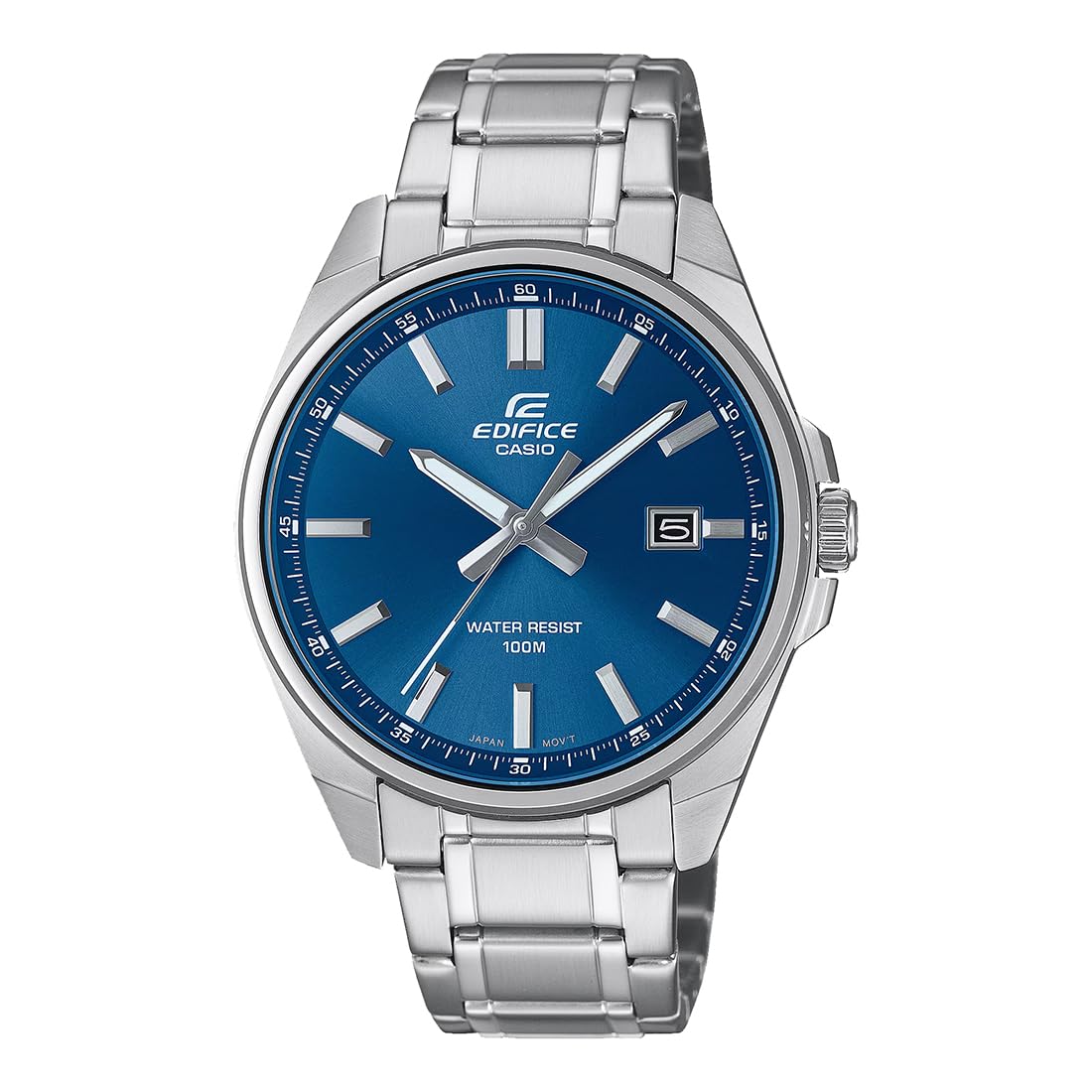Casio Edifice Blue Dial Stainless Steel Watch