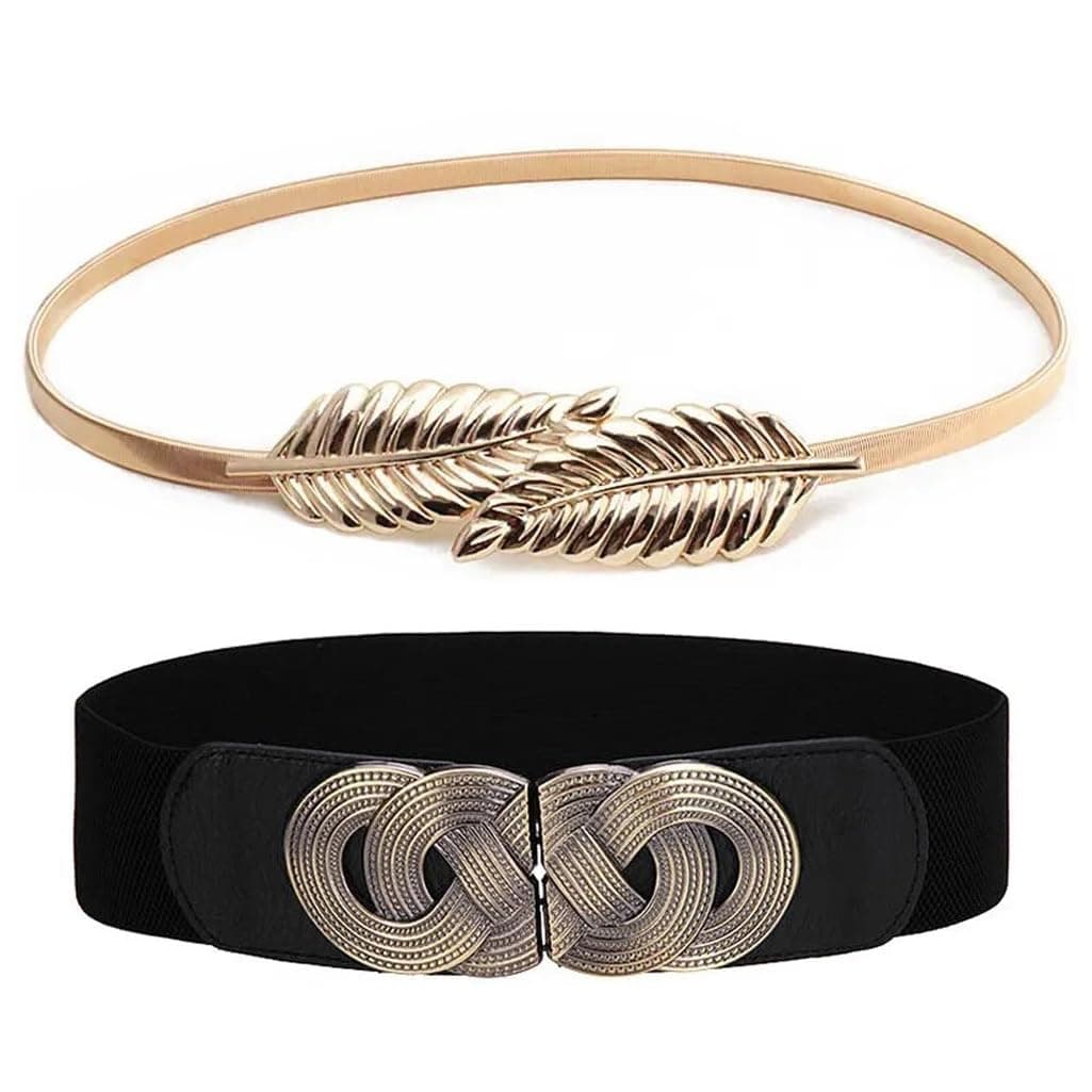 Shining Diva 2pcs Combo Waist Belts for Women and Girls