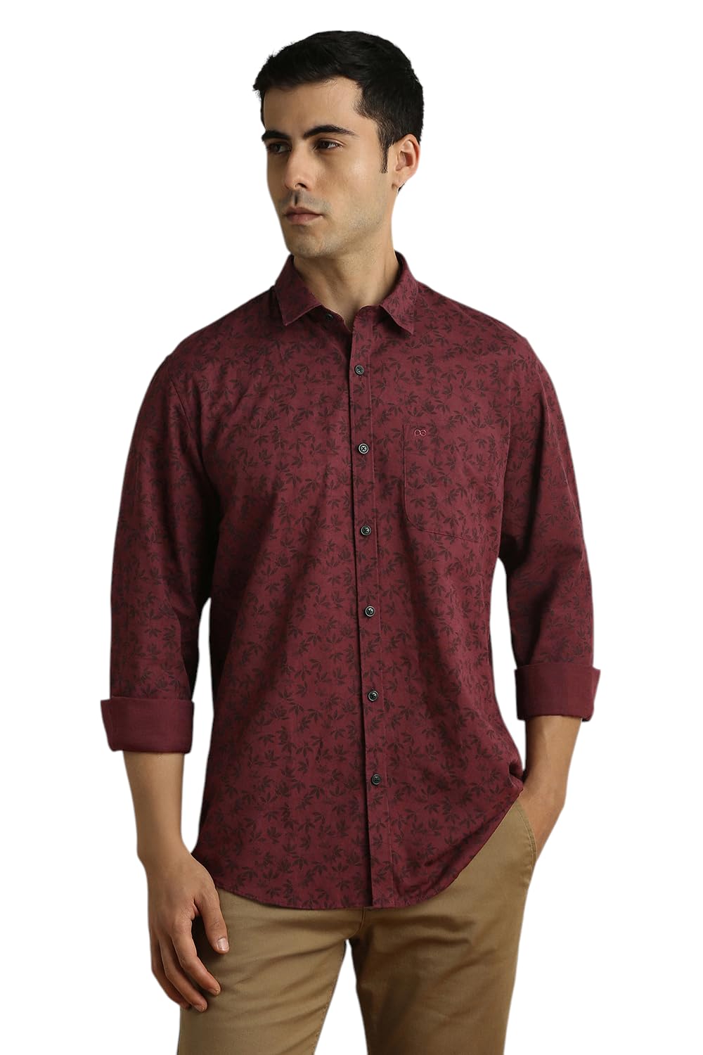 Peter England Leaf Print Slim Fit Shirt