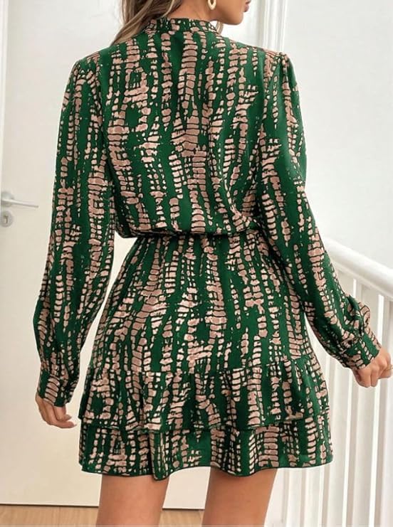 Leriya Fashion Women's Western Shirt Dress | Long Sleeve Printed Mini Dress with Elastic Waist | Cas - Authentic Leriya Clothing | UrbanThreads - Image 4