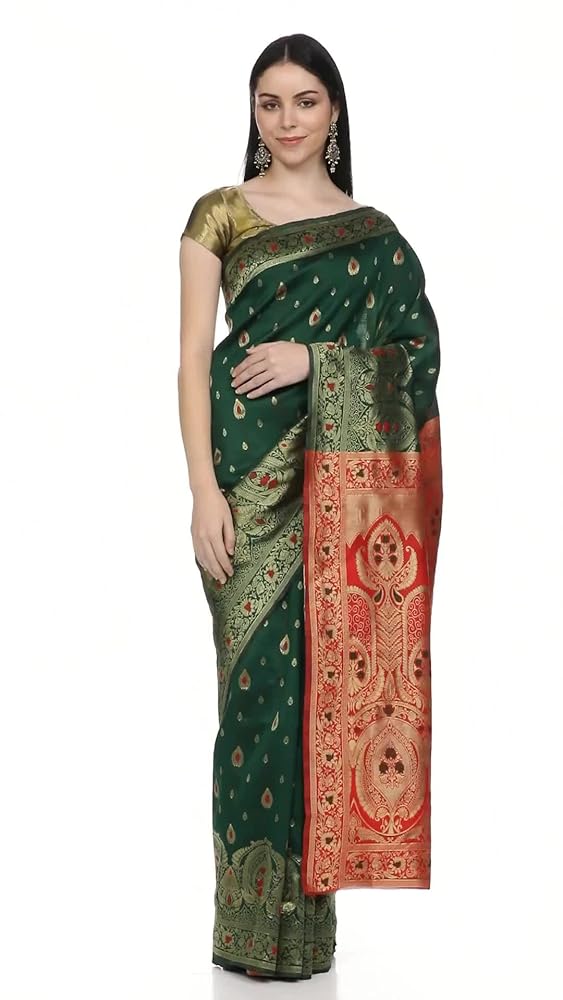 Leriya Fashion Women's Jacquard Cotton Silk Saree - Authentic Leriya Clothing | UrbanThreads - Image 3