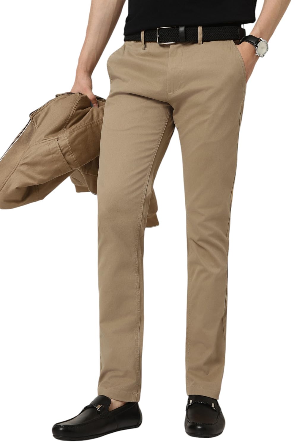 Peter England Men's Skinny Fit Mid Rise Chinos