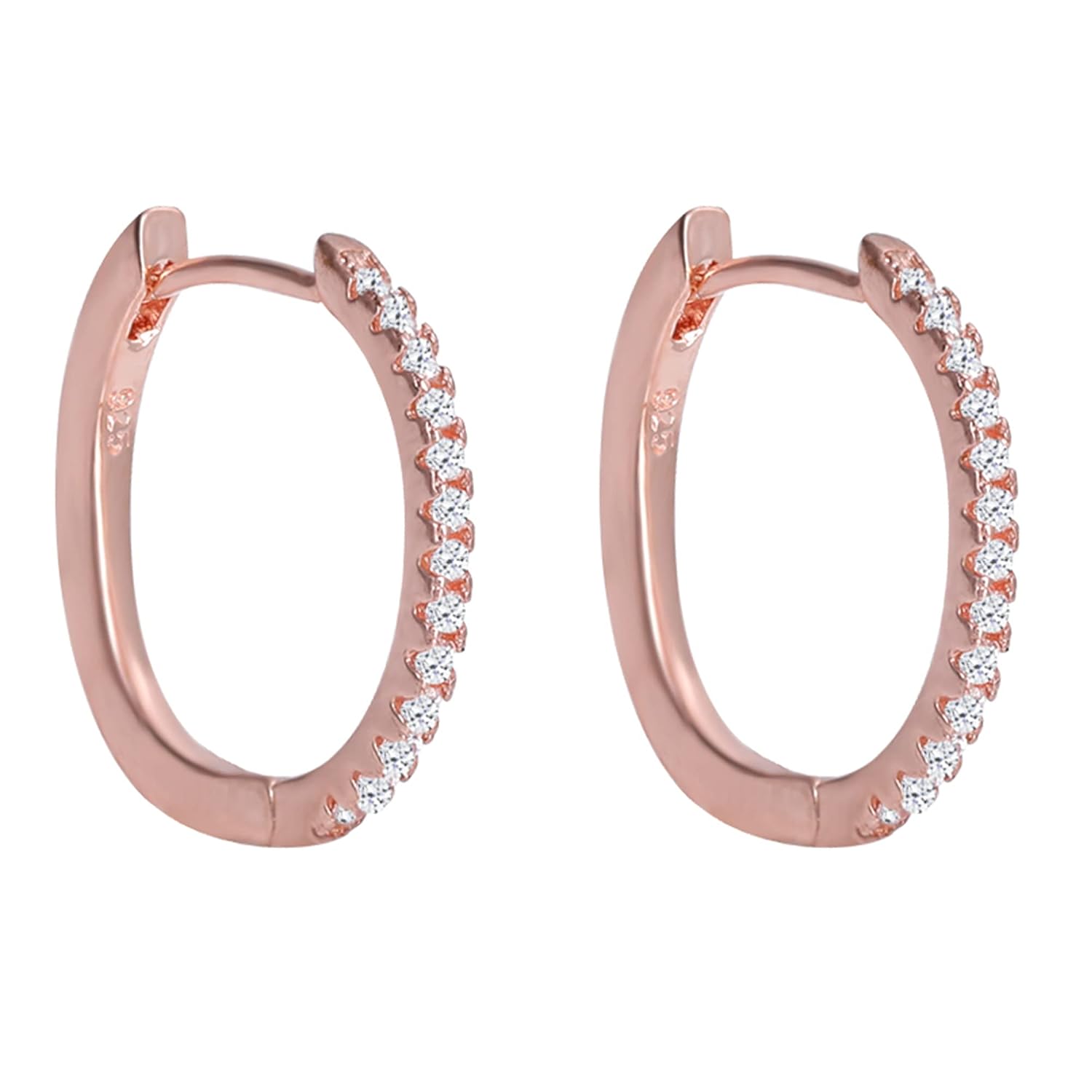 GIVA 925 Silver Rose Gold Hoop Earrings for Women