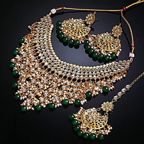 Shining Diva Traditional Pearl Kundan Choker Necklace Set for Women - Image 4