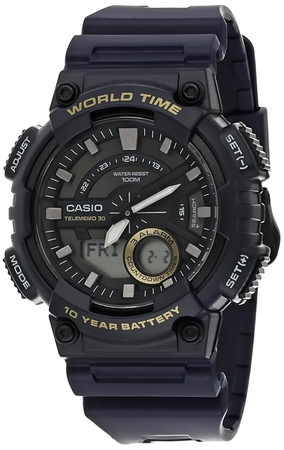 Casio AEQ-110W-2AVDF Analog-Digital Black Dial Men's Watch