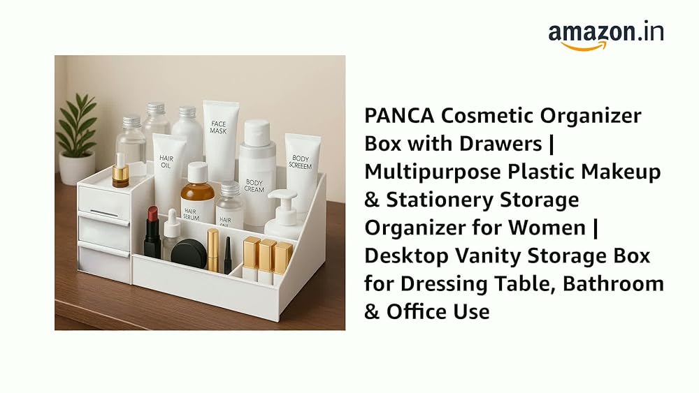 PANCA Cosmetic Organizer Box with Drawers Plastic Storage - Image 3