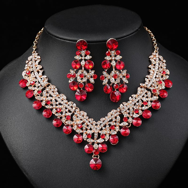 Shining Diva Fancy Wedding Party Crystal Diamonds Necklace - Image 4