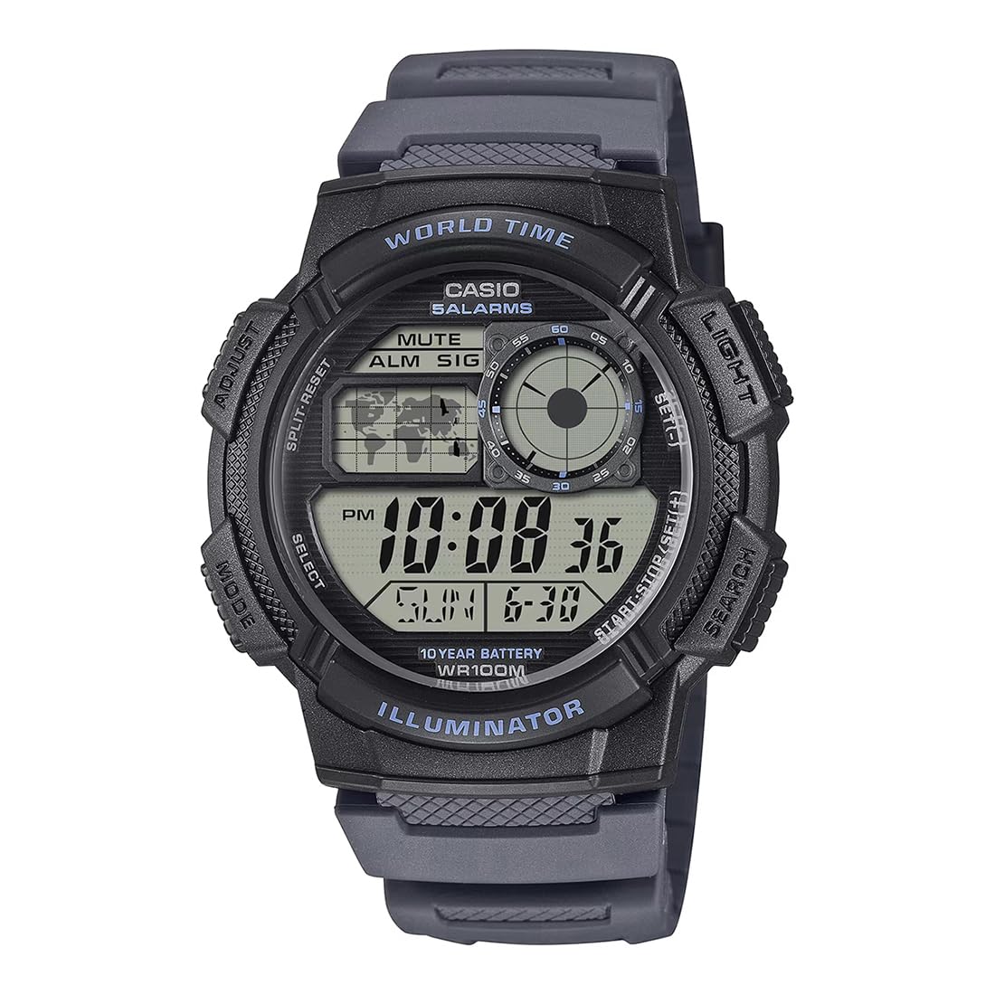 Casio Youth Digital Watch Black Grey 10-Year Battery Life