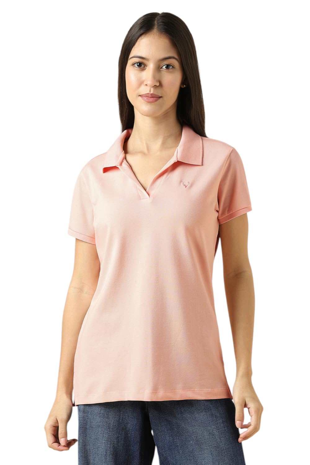 Allen Solly Women Cotton Classic Fit Solid Polo