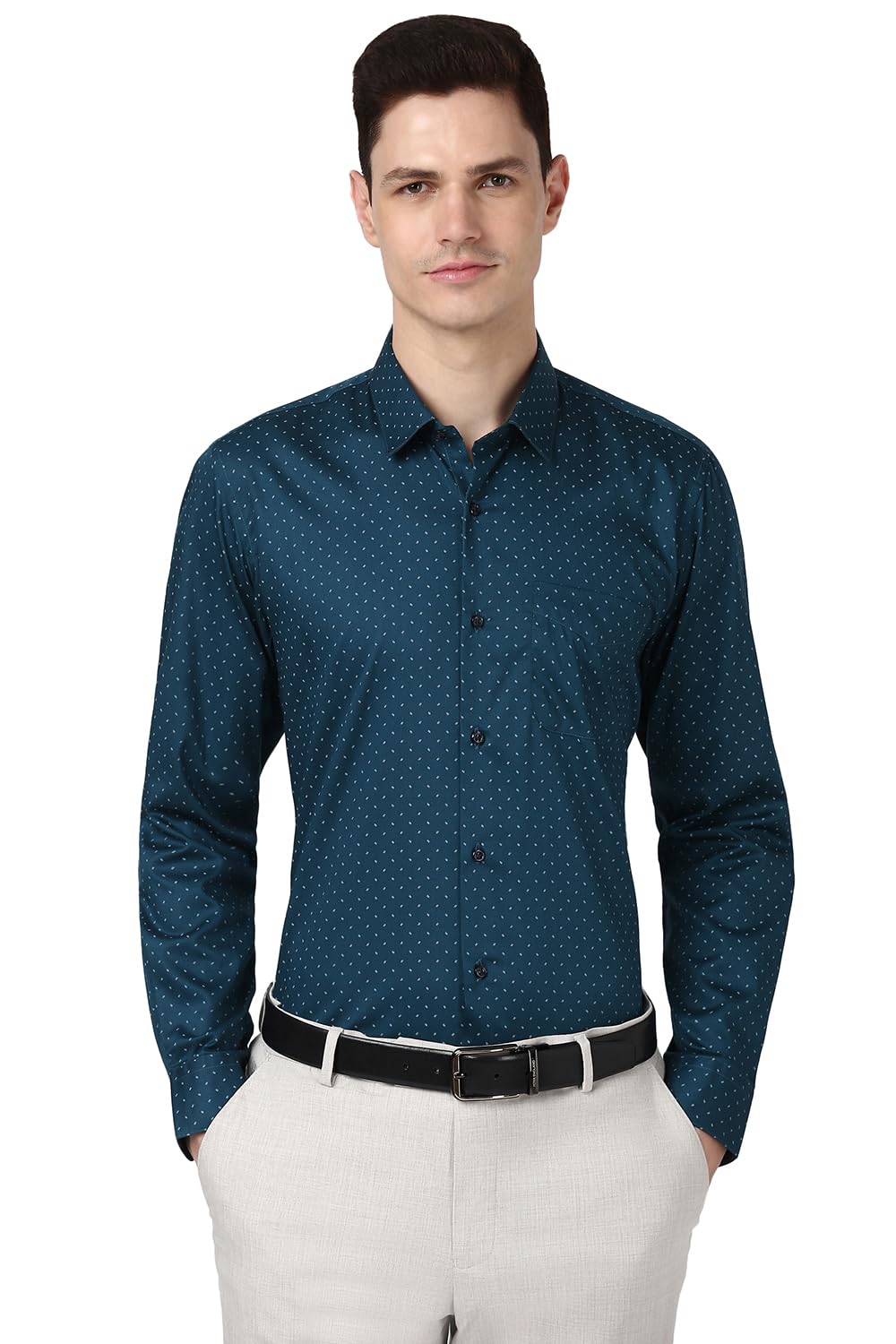 Peter England Men's Formal Shirt Cotton Regular Fit Full Sleeves